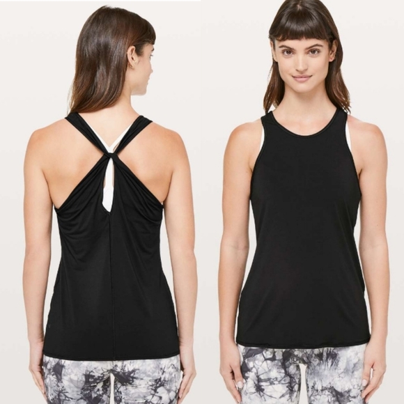 lululemon athletica Tops - Lululemon • Black Timeless Twist Tank Top